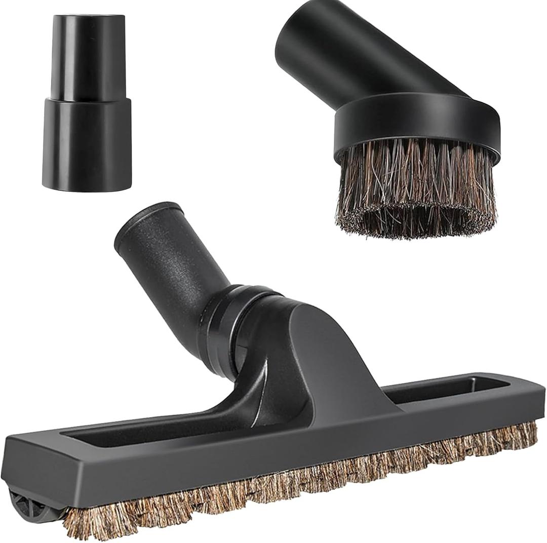 1 1/4 inch(32mm) Vacuum attachments & Brushes for Shark Vacuum Brush 360with Wheels 12 Wide Hardwood Brush & Adapter Vacuum Floor Brush with Horse Hair Round Dust Brush Attachments for Shark Vacuum