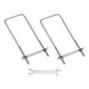 M METERXITY Square U-Bolts Kit (M8x60x160mm, Silver) 2Set Square U Shaped Bolts 304 Stainless Steel with Frame Plates & Nuts & Washers & Wrench, Apply to Ski/Board/Sailboat/Trailer