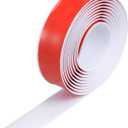 uxcell Floor Transition Strip Self Adhesive, 1.5" Wide PVC Laminate Floor Strip Door Flat Divider Strip for Laminate Doorway Width Less Than 0.4 Inch White 9.84Ft