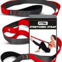 Stretching Strap with Loops - Non Elastic Stretch Band for Physical Therapy, Yoga Strap for Stretching Equipment, Stretch Bands for Exercise and Flexibility - Fascia, Hamstring and Leg Stretcher Belt