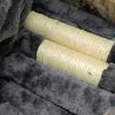 SYANDLVY Small Cat Tree for Indoor Cats, Cat Tower with Scratching Post, Modern Cat House with Padded Perch, Kittens Condo with Cradle, Smoky (29.6")