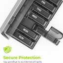 AUVON XL Weekly Pill Organizer 2 Times a Day, AM PM Pill Case with One-Side Large Opening for Easy to Use, Pill Box 7 Day Travel Medication Organizer for Medications, Vitamins, Fish Oils, Supplements