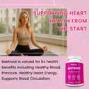 Premium Beet Root Capsules - 60 Vegan Capsules, Natural Beetroot Supplement Powder for Natural Energy & Endurance Support, Non-GMO, Gluten Free Dietary Support, 30-Day Supply (EXP 07/16/27)