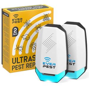 Ultrasonic Pest Repeller Control Plug in 2 Pack- Electronic Insect Defender - Roach Bed Bug Mouse Mosquito - Indoor Reject - for Cockroach Ants Mice Fly Rat Bedbug