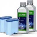 Aquaclean Water Filter Compatible with Philips AquaClean(2 Pack),Universal Liquid Descaler(250MLx 2) For Fully Automatic Coffee Machines