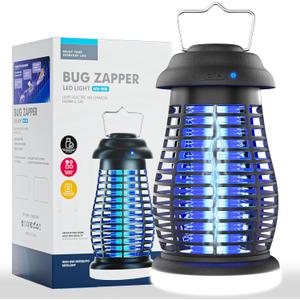 Bug Zapper Outdoor & Indoor, Mosquito Repellent Outdoor Patio, Portable & Rechargeable Fly Trap, IP67 Waterproof, Mosquito Repellent for Patio,Lawn & Garden, Camping, Kitchen, Home