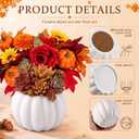 Meanplan 12 Pcs 5.5" Fall Ceramic Pumpkin Flower Vases for Centerpieces