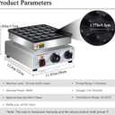 Mini Pancake Maker, 25-Cup Commercial Dutch Pancake Machine, 950W Non-Stick Electric Poffertjes Maker with Temp & Timer for Restaurant, Food Truck, Breakfast Shop
