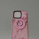 for iPhone 15 Pro Max Case for Women - Cute Kawaii Design Girls Compatible with Magsafe Magnetic Ring Holder Stand Peach Blossom Phone Covers Aesthetic Girly TPU Funda for 15 Pro Max