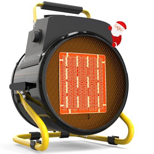 Outdoor Heater for Patio, 1500W Electric Garage Outdoor Heaters with 3 Modes, 3s Fast Heating, with Overheat Protection, Electric Space Heaters for Patio, Garage, Greenhouse, Office (Yellow)