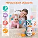 MOONTOY Musical Penguin Crawly Baby Toys 0-3-6 6-12 Month, Infant Light Up Tummy Time Dancing Moving Walking Crawling Toys, Baby Easter Basket Stuffers Gifts 3 4 5 6 7 8 9 10 Month 1 Year Old Boy Girl