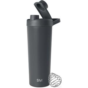 Simple Modern Stainless Steel Shaker Bottle with Ball 24oz | Metal Insulated Cup for Protein Mixes, Shakes and Pre Workout | Rally Collection | Graphite