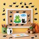 2000 PCS Black Cat Stickers, Warrior Cats Sticker Cute Kawaii Cartoon