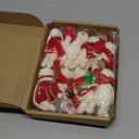 36 Sets 3 Inches Christmas Stuffed Animal Bulk Mini Plush Bear Small Bear Doll Key Chain with Tag Rope Organza Bag for Xmas Tree Decorations Stocking Stuffing Gifts(White, Light Brown)