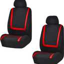 LAINLOY 2 Pack Car Seat Covers, Breathable Seat Protectors, Anti-Slip Driver Seat Cover, Comfortable Front Seat Cover Set Universal Fit for Truck, SUV, Sedan, Airbag Compatible (Black&Red)
