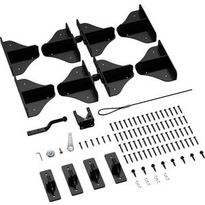 Anti Sag Fence Door Frame Kit Double Door Kit Heavy Duty 90 Degree Right Angle Hinges with Self-Locking Gate Latch & Corner Brace - for Wood Gates, Garden Fence