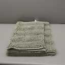 H.VERSAILTEX Sage Bathroom Rugs, Bath Mat Set of 2 Extra Thick Chenille Striped Pattern Shaggy Bath Rugs for Bath Room, Non Skid Bath Mats for Bathroom Floor (32 x 20 Plus 24 x 17 - Inches)