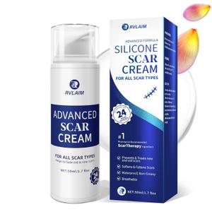 Scar Cream Gel, Advanced Silicone Scar Gel, Professional Scar Removal Cream for Surgical Scars, Stretch Mark, Keloid Bump, C-Section, Old and New Scars 1.7 oz(50g) (Blue)