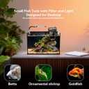 Glass Fish Tank Kit,2.8 Gallon Fish Tank,Small Aquarium, Ultra-Clear Nano Aquarium,Betta Fish Tank,Small Fish Tank,Aquarium Starter kit,Desktop Fish Tank,with Light and Filter