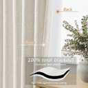 Guken Cream 100% Blackout Linen Curtains 96 Inch Length 2 Panels Set for Living Room Bedroom Back Tab Thermal Insulated Black Out Drapes Room Darkening Window Curtains Ivory Natural, 52"W x 96"L