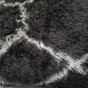 Area Rug for Living Room Bedroom, 4X6 Feet Soft Shaggy Rug, Plush Fluffy Rugs, Modern Moroccan Geometric Carpets, Anti-Skid Durable Carpet for Kids Dorm Nursery, Home Decor Aesthetic, Black and White