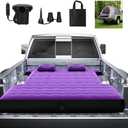 Camping Pickup Truck Bed Air Mattress Thicken Sleeping Pad for 5.5-5.8Ft Full-Size Short Truck Beds Outdoor Camping Car Travel(Purple)