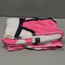 Kitty Silk Flannel Fleece Throw Blanket, Soft Plush, 40 x 60 Inch, All Seasons Blanket for Couch, Sofa, Bed, Camping, Travel (Pink-1)