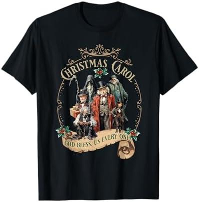 Vintage Funny Christmas Carol God Bless Us Every One Bookish T-Shirt XL