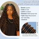 Human Braiding Hair for Boho Braids,150g 14 Inch 3 Bundles Ombre Deep Water Wave Bulk Boho Curly Human Hair Bundle for Braiding,1b/30 Highlight No Weft Wet and Wavy Knotless Braiding Hair Extensions
