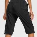 DEVOROPA Women's Hiking Long Shorts Knee Length Lightweight Quick Dry Cargo Athletic Bermuda Beach Shorts with Zipper Pockets, 2XL