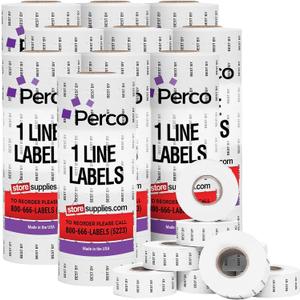 Perco 1 Line "BEST BY" Labels - 80 Rolls, 10 Sleeves, 80,000 Blank Date Gun Labels for Perco 1 Line Date Guns - Made in USA