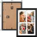 9x13 Collage Frame with 4 Openings 4X6 Pictures, Multiple Picture Frame with Mat, Wall or Tabletop Decor, Black Wood Grain (1 Pack)