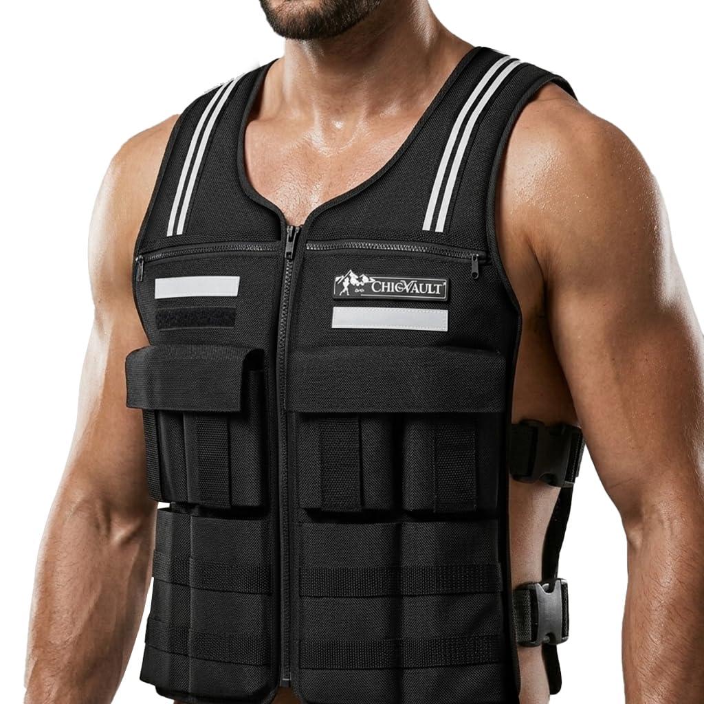 Adjustable Weighted Vest With 2-20 LB Detachable Soft Silicone Counterweight, 2-20 LB