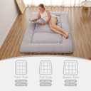 Zelladorra Japanese Floor Mattress, Futon Mattress with Storage Bag and Washable Cover, Roll Up Tatami Mat Suitable for Guest Room, Grey, Full