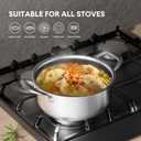 COOKER KING Stainless Steel 6 Pcs Pots Set, 1.5 & 2QT Saucepan and 5-Quart Pots with Lids, Non Stick, Non Toxic, Stay-Cool Handles, Induction, Oven, Dishwasher Safe