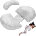 Pregnancy Pillow for Sleeping, Maternity Pillow with Detachable and Adjustable,Pillow with Pillow Cover - Support for Back, Legs, Belly, HIPS, Grey (Small Size-grey)