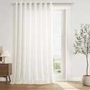 Jowels Natural Linen Extra Wide Curtain 100 Inch for Patio Silding Glass Doors 1 Panel Cream Light Flitering Semi Sheer Curtains Grommet Boho Farmhouse Room Divider Drapes for Living Room W100xL96