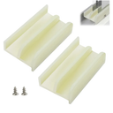 M6219 Sliding Shower Door Bottom Guide with Screws for Sliding Shower Glass Door (Top Hung) Tub Enclosure Systems Divider Track Guide Shower Door Replacement 1/2 in Channels Fits (2 Pack)