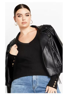 CITY CHIC | Women's Plus Size Rebel Rock Sweater - Black - XXS