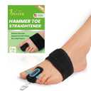 JNATER Hammer Toe Straightener Corrector for Women & Men - Adjustable Toe Splint for Hammer, Curled, Crooked Toes, Pain Relief, Broken Support (1 Compression Foot Wrap & 1 Strap, 1Pc)