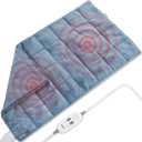 Massaging Heating Pad for Back Pain Cramps Relief,18"x33" Weighted Heating Pad XXL for Neck and Shoulders,4.85lbs Heated pad with 3 Heating Levels,Gifts for Women Men (Blue)