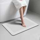 Bath Mat, Bathroom Mat Non Slip, Washable Absorbent Quick Dry Bath Mats for Bathroom, Fits Under Door Bathroom Floor Bathtub Mat for Bath (Silver White,17"x28") (16.927.6)