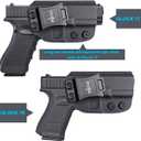 IWB Kydex Holster Fits: Glock 19 19x 25 44 45 Gen 3 4 5 &Glock 23 32 Gen 3 4Inside Waistband Concealed Carry for G19 G19x G23 G32 G32 G45 (Black, Right Handed)
