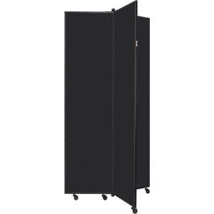 Screenflex Display Towers, Portable Wall Divider Boards for Art Show Partitions, Classroom Panels and Offices - 5'9H x 3'1W - 3 Panels - Charcoal Black Fabric