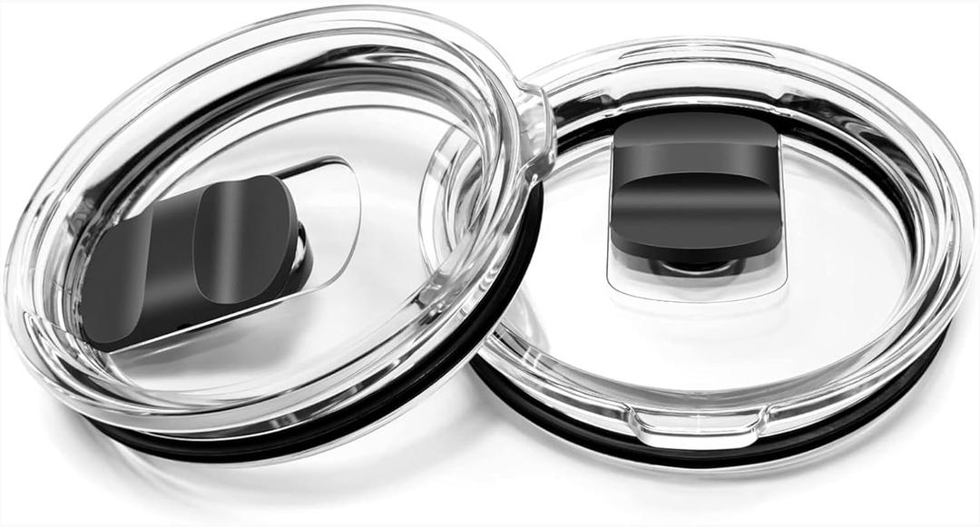 30 oz Tumbler Lid, Replacement Lids Compatible With YETI 30 oz Tumbler, 35 oz Straw Mug and 14 oz Mug, Spill Proof Lids for Yeti Tumbler 2 Pack Yeti Lid with Magnetic Slider Switch, BPA Free