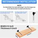 6.25" Solid Steel Floating Shelf Brackets, 2 Pack Heavy Duty Hidden Brackets Blind Shelf Supports with Hardware for Floating Wood Shelves Screws and Wall Plugs Included