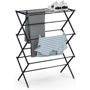 Drying Rack for Laundry, Foldable Clothes Drying Rack, Small Collapsible Dry Rack for Clothes, Use for Indoor & Outdoor Drying Clothes, Black 40"x29"x14.5"