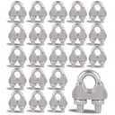 40 PCS 1/4" Stainless Steel Wire Rope Cable Clip Clamp M6 Wire Rope Clamp Wire Rope Cable Clip Clamp U Bolt Saddle Fastener