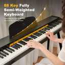 MUSTAR 88 Key Piano Keyboard for Beginners, Semi Weighted Electric Piano Keyboard 88 Keys, Portable Digital Piano 88 Key Weighted with 3-Pedal Unit, Built-In Speakers, USB/MIDI Connecting (Black), Full