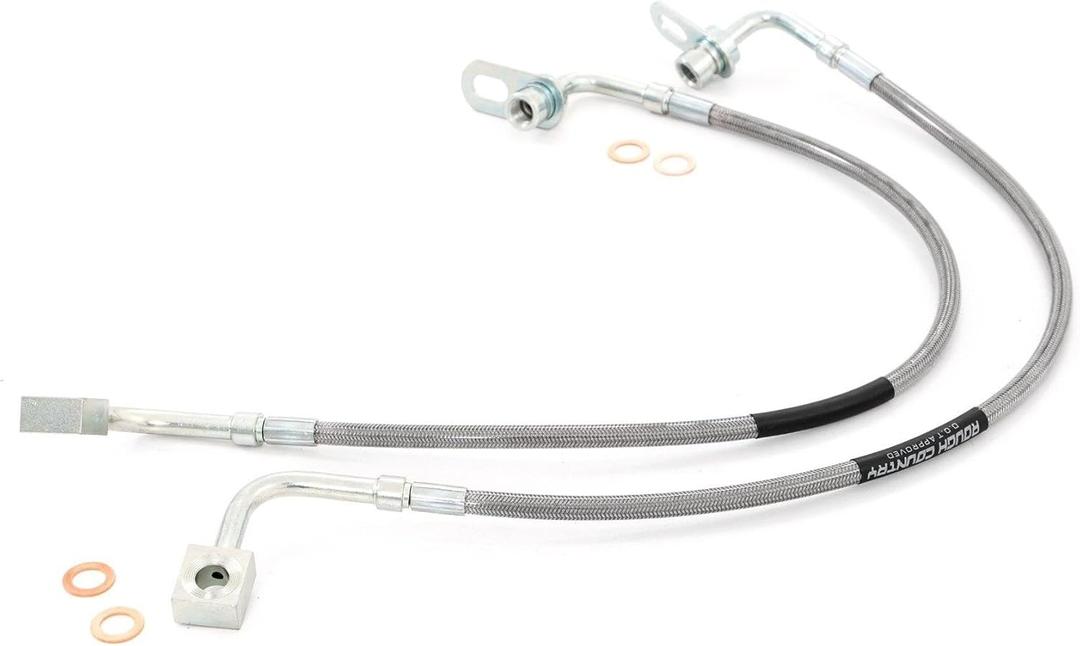 Rough Country Front Stainless Steel Brake Lines for Ram 1500 4WD (2019-2024)